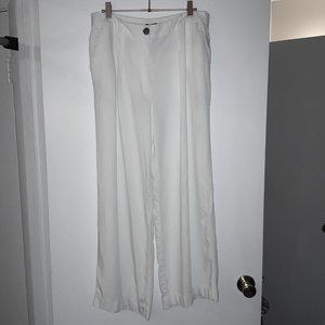 Worthington Rayon White Wide Leg Pants Slacks Size L (12-14)
